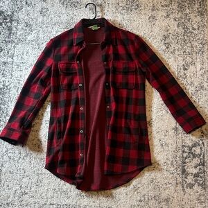 BB Dakota Red and Black Plaid Button Down Shirt